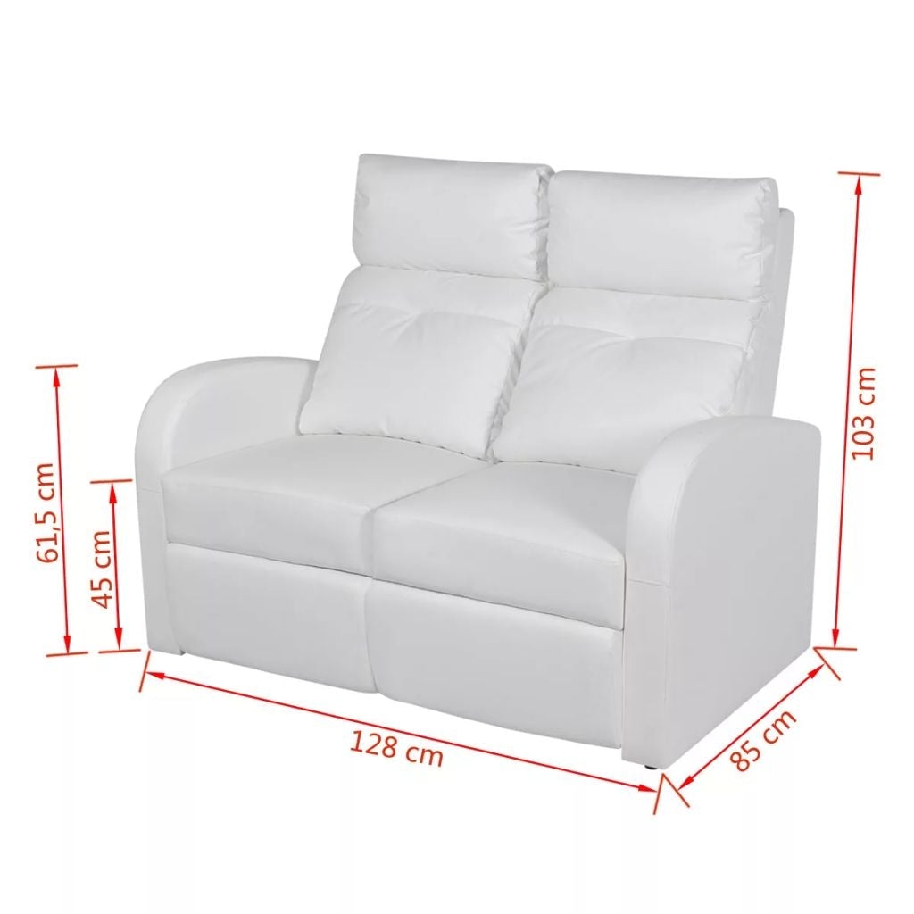 Recliner 2-seat Artificial Leather White