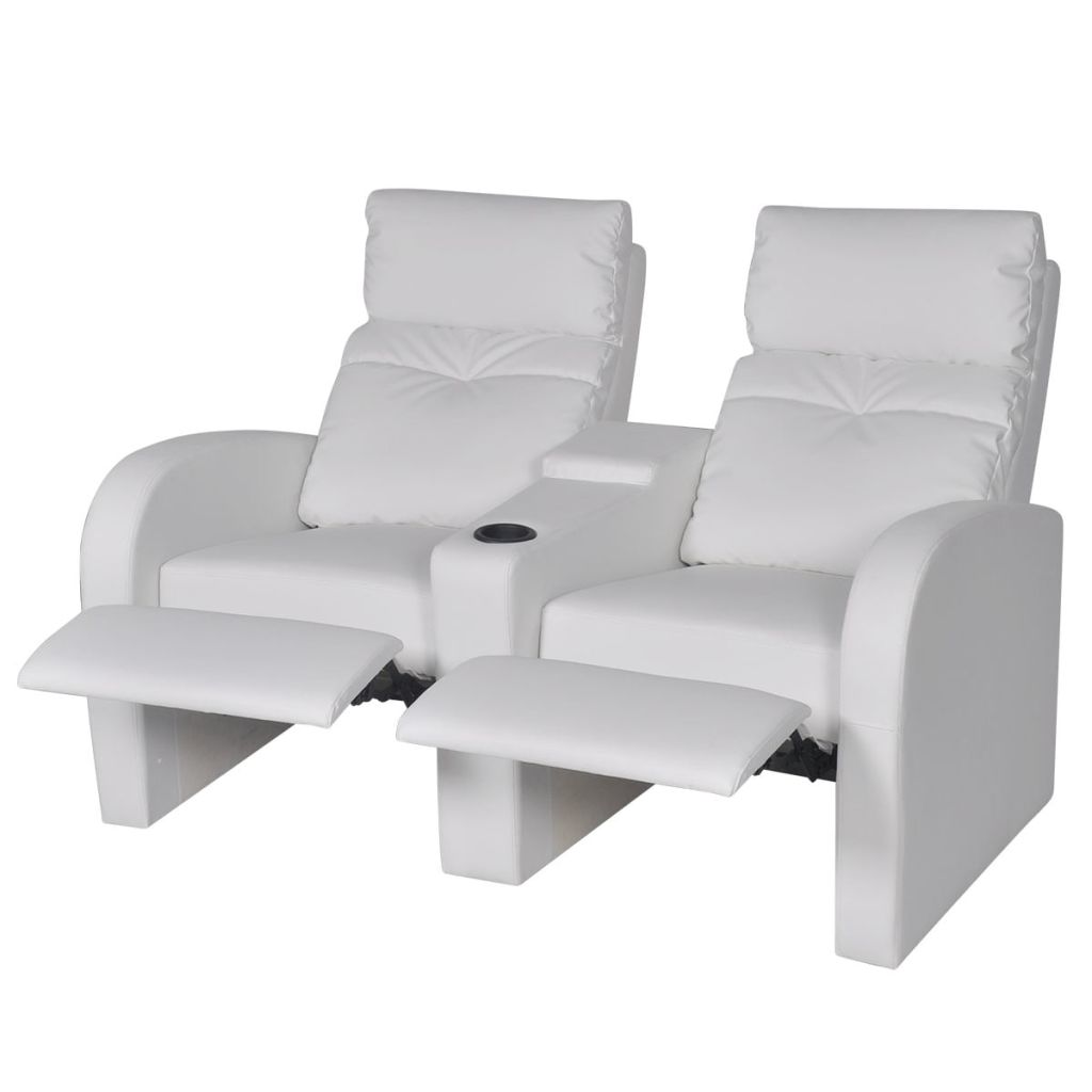 Recliner 2-seat Artificial Leather White