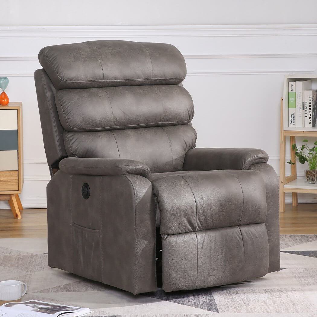 Health Fitness&Sport Recliner Chair Electric Lift Chair Armchair Lounge Sofa Grey USB Charge