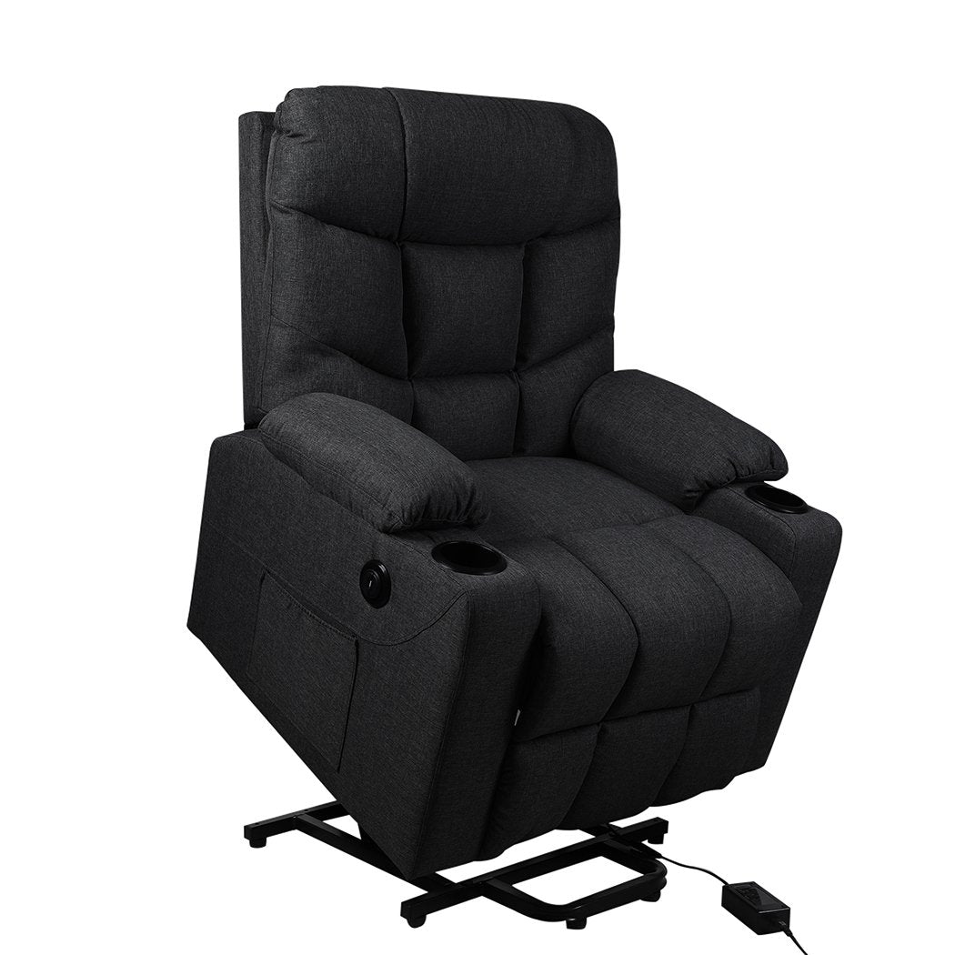 Fatherday-furniture Recliner Chair Lounge Fabric Sofa USB Charge