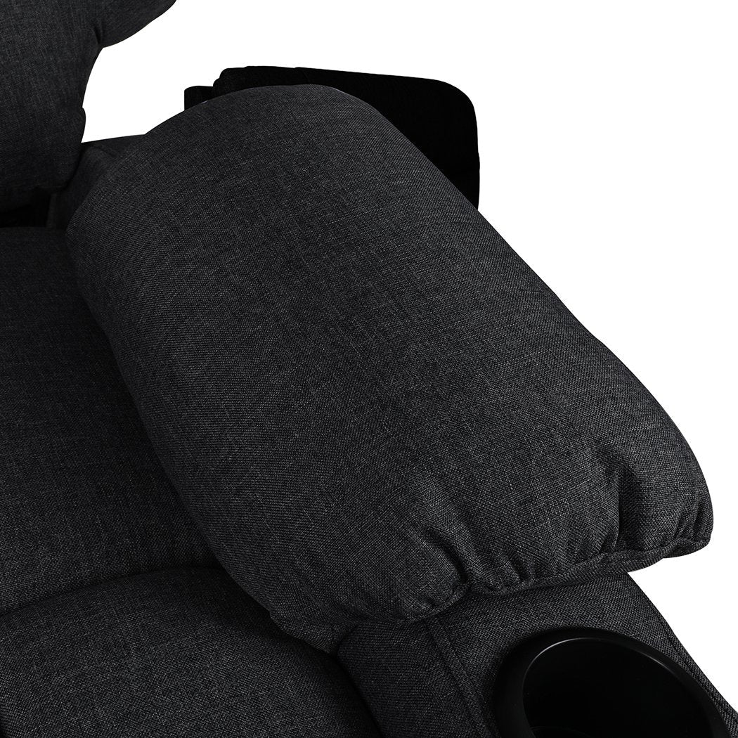 Fatherday-furniture Recliner Chair Lounge Fabric Sofa USB Charge