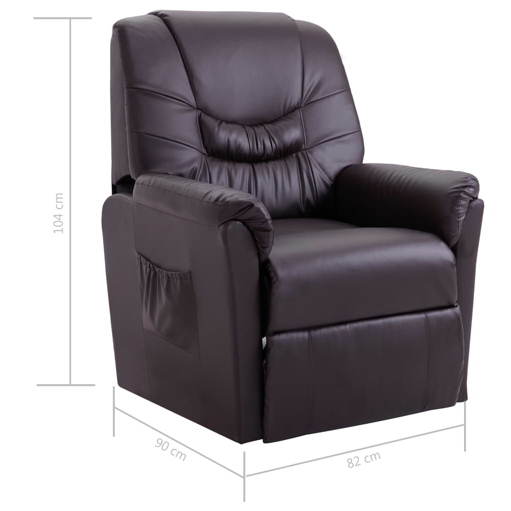 Reclining Chair Brown Leather