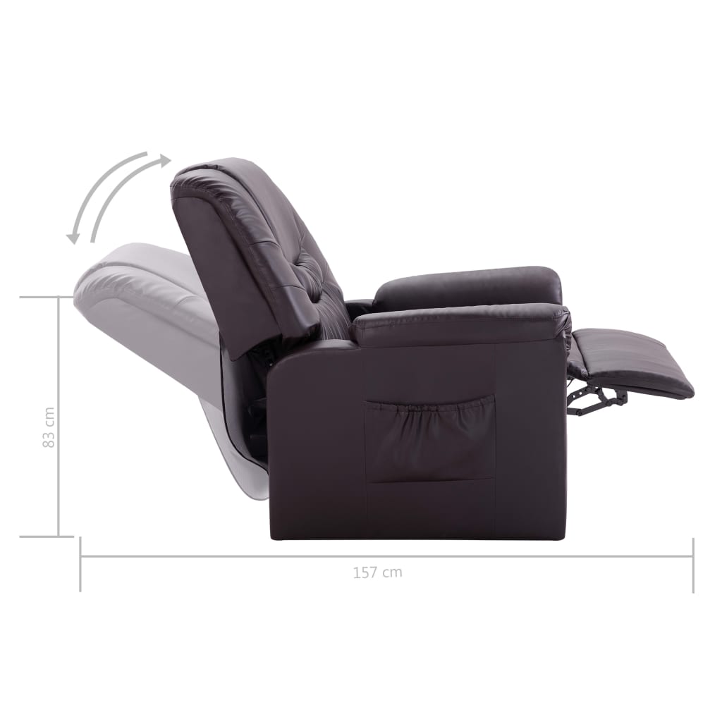 Reclining Chair Brown Leather