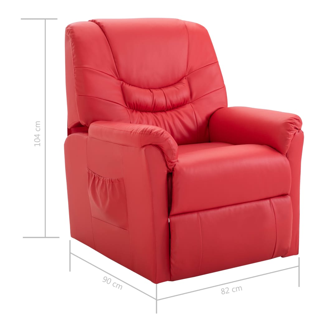 Reclining Chair Red Leather