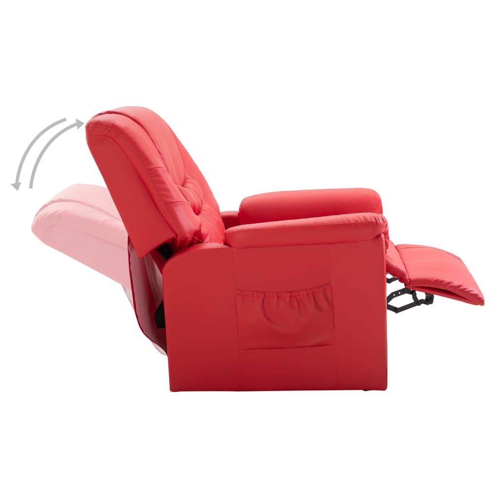 Reclining Chair Red Leather