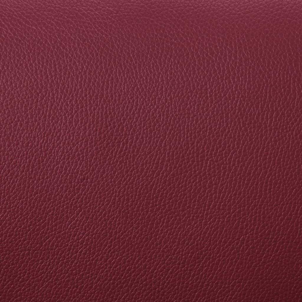 Reclining Chair with Footstool Wine Red Faux Leather