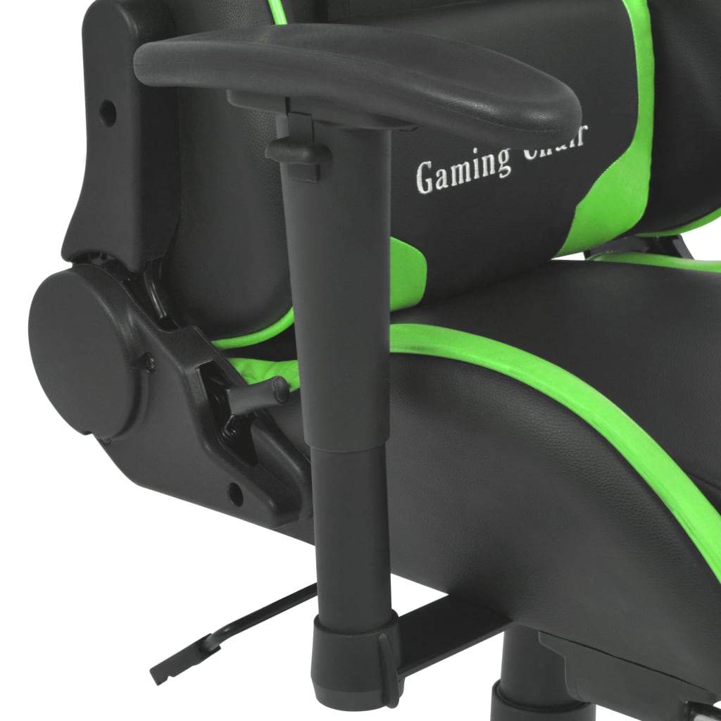vidaxl45- Reclining Office Racing Chair with Footrest Green