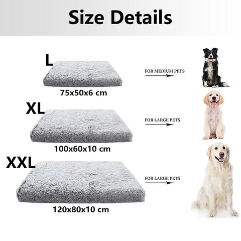 Rectangle Pet Dog Comfort Bed Plush Comfortable Removable Washable Kennel XXL