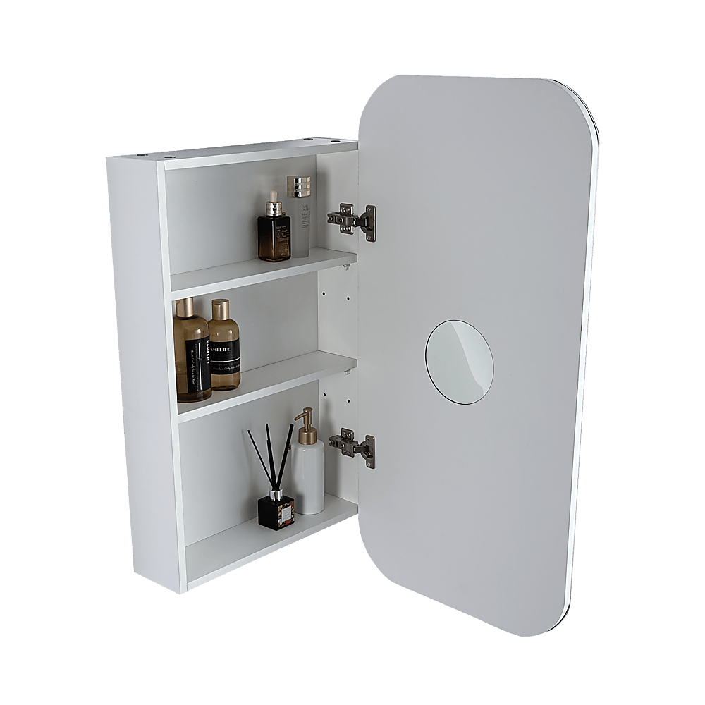 Rectangle Wall Hung Bathroom Mirror Shaving Cabinet Vanity Matte White