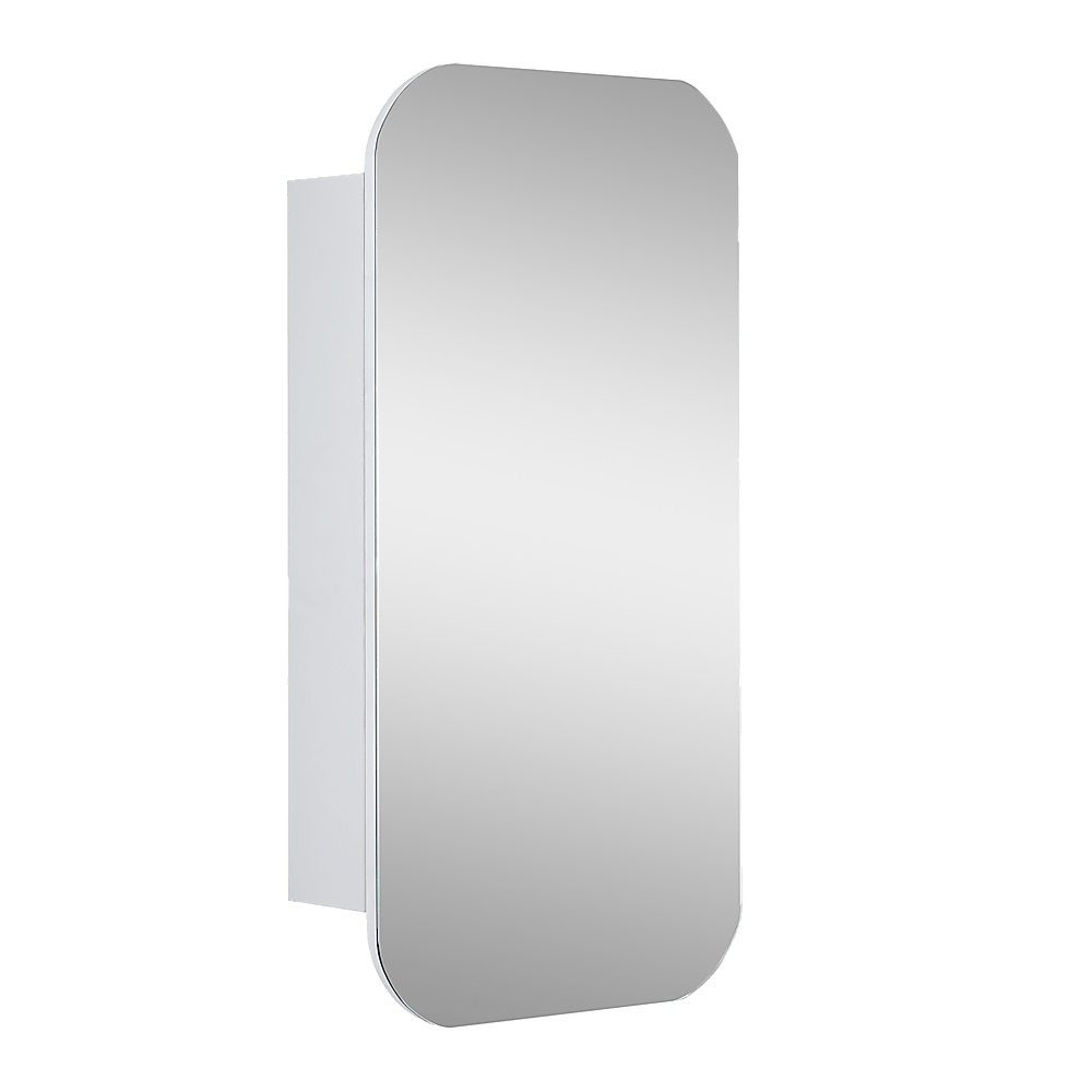 Rectangle Wall Hung Bathroom Mirror Shaving Cabinet Vanity Matte White