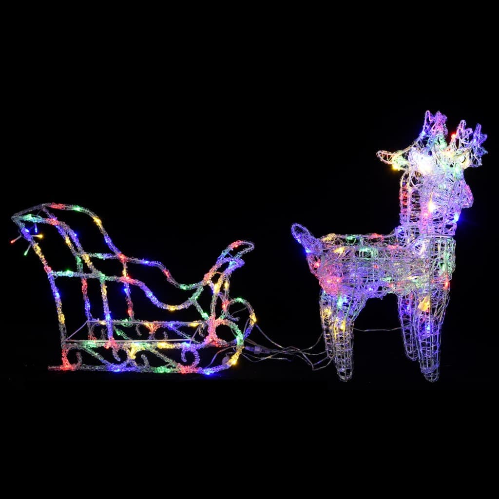 Reindeers & Sleigh Christmas Decoration 240 LEDs Acrylic