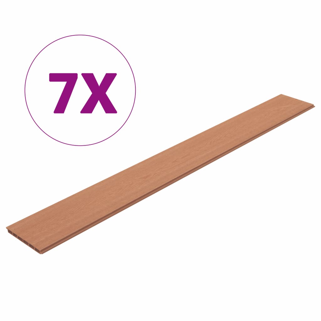 Replacement Fence Boards WPC 7 pcs 170 cm Brown - Simple deals