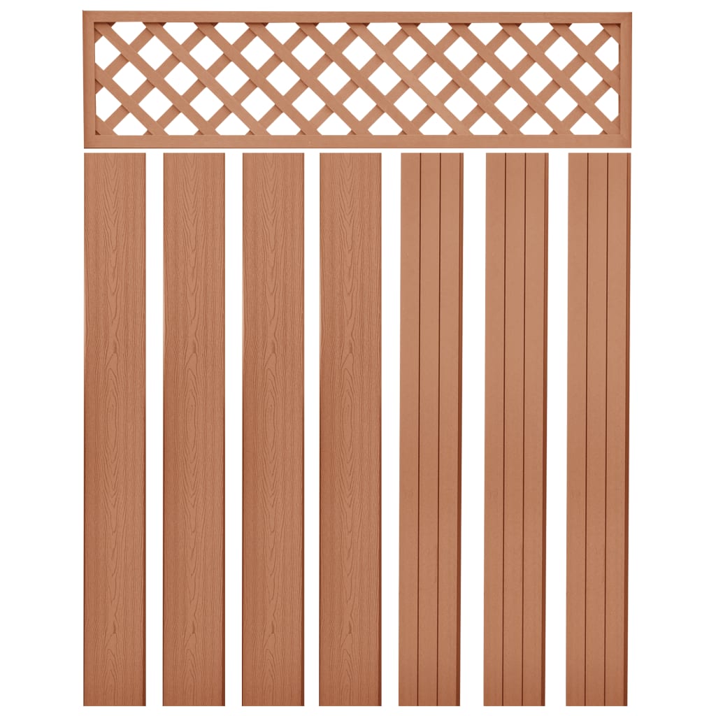 Replacement Fence Boards WPC 7 pcs 170 cm Brown - Simple deals