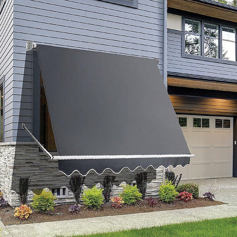 Retractable Window Awning 2.4M X 2.1M Grey