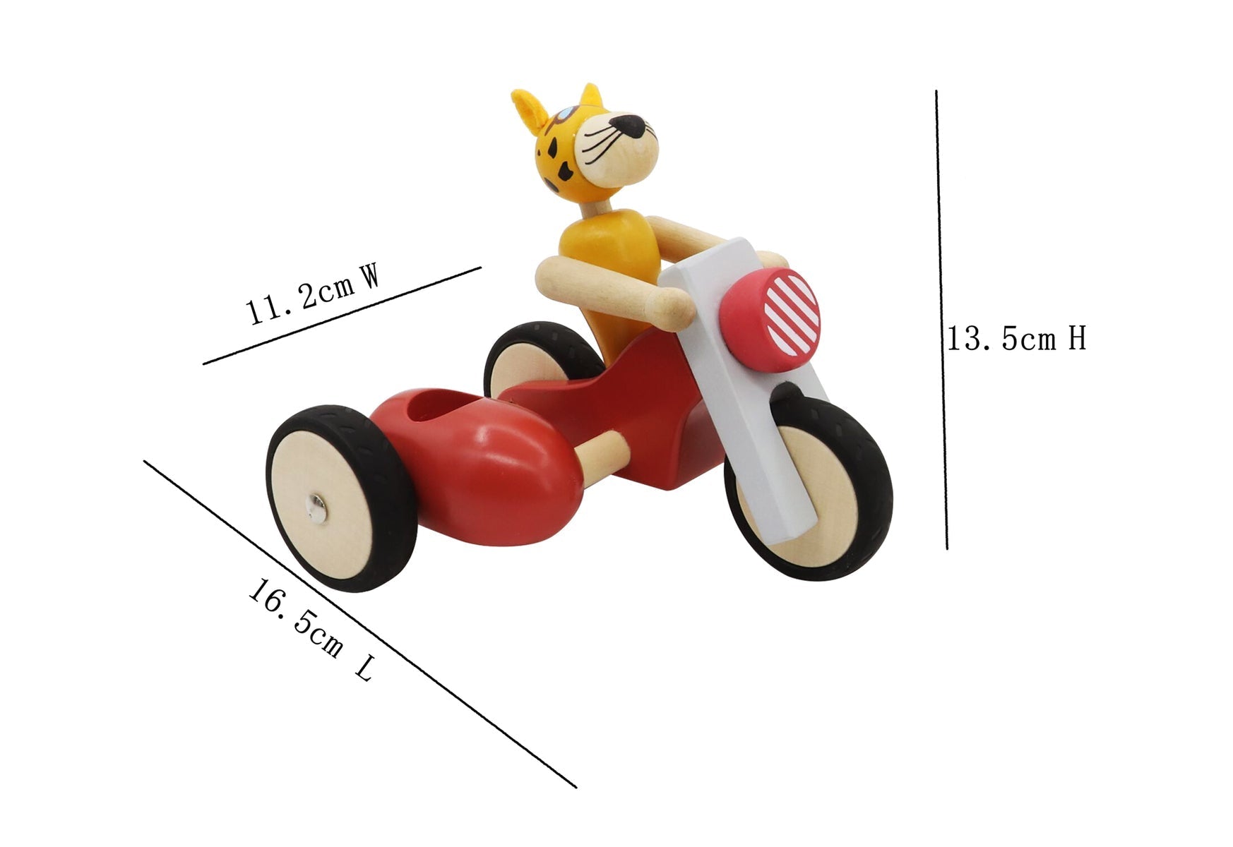 Retro Lge Motor Tricycle With Cute Leopard Driver Red