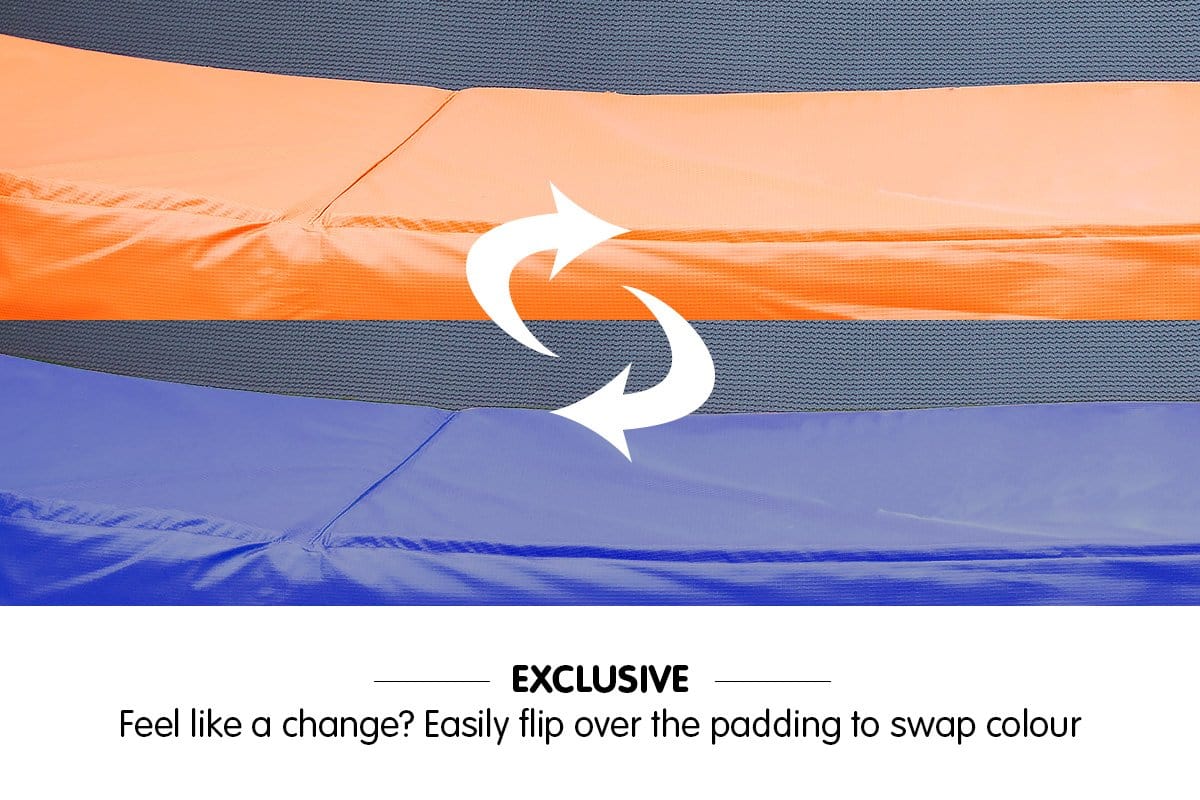 Reversible Replacement Trampoline Spring Safety Pad - Orange/Blue