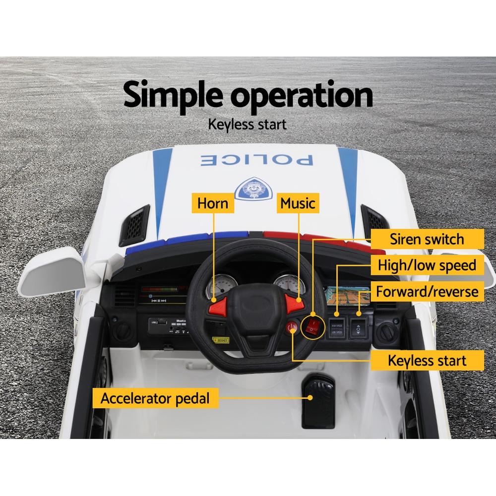 early sale simpledeal Rigo Kids Ride On police Car Toy White
