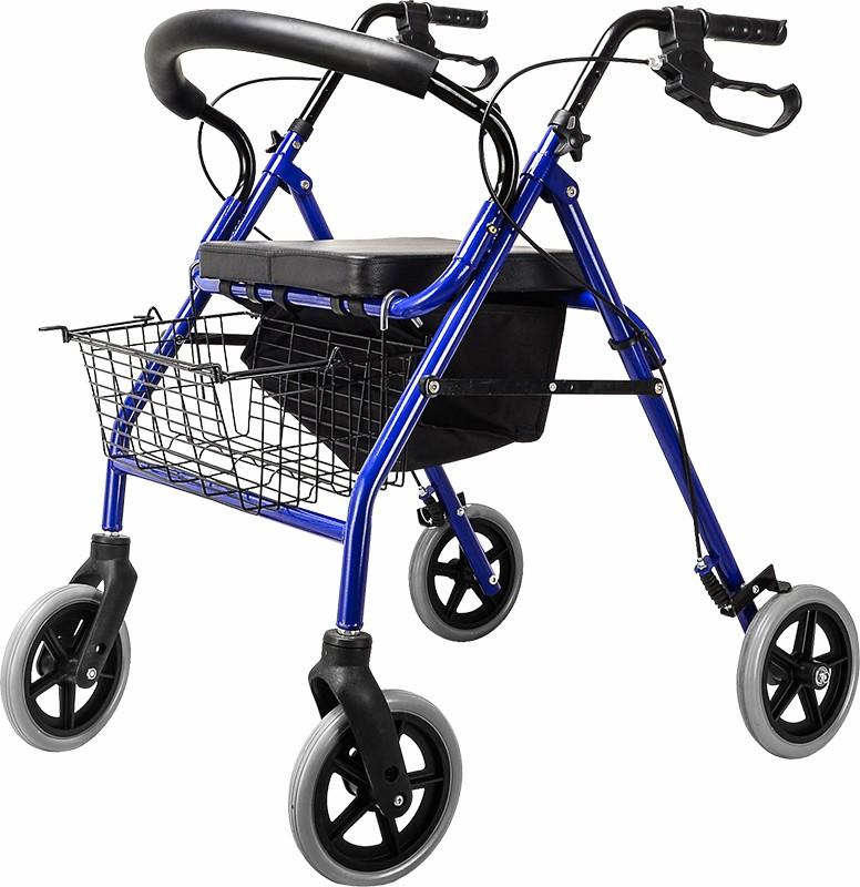 Personal Care Rollator Walker Walking Frame With Wheels Blue