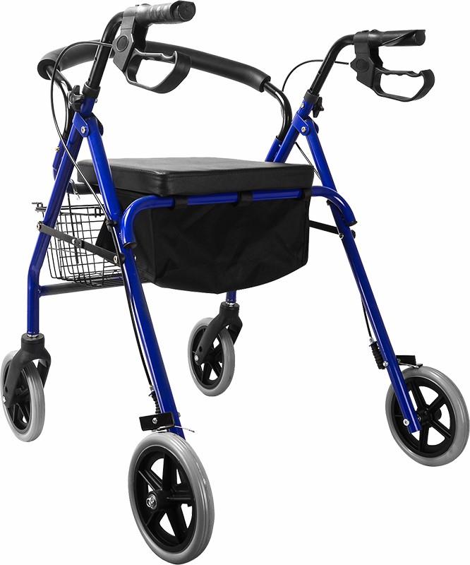 Personal Care Rollator Walker Walking Frame With Wheels Blue