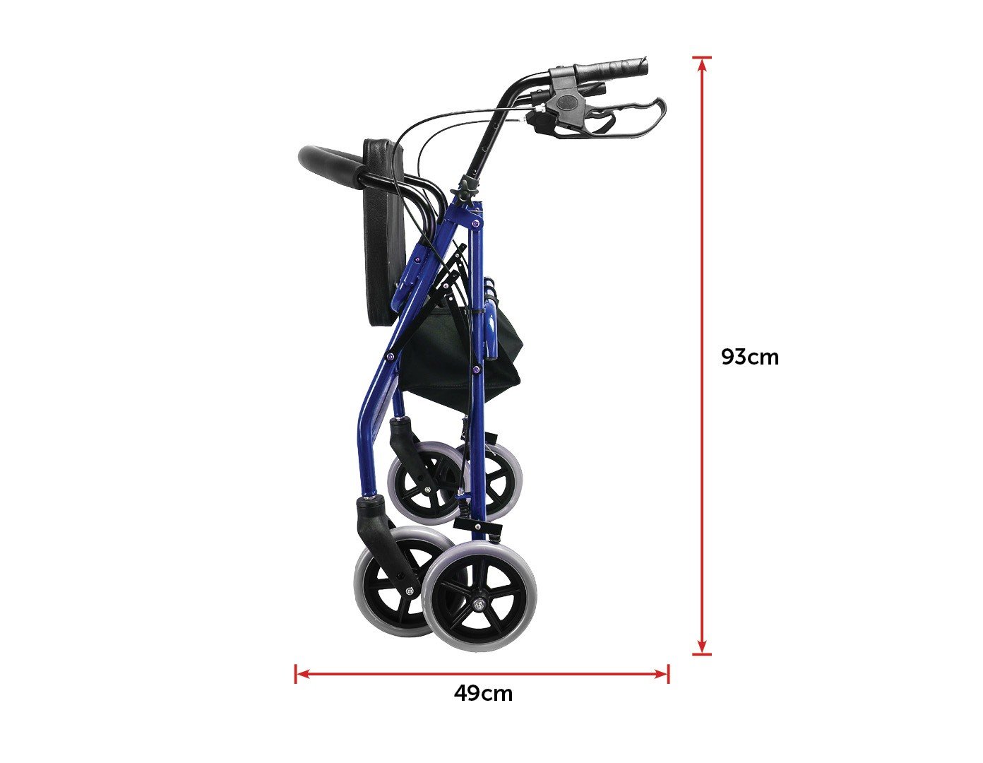 Personal Care Rollator Walker Walking Frame With Wheels Blue