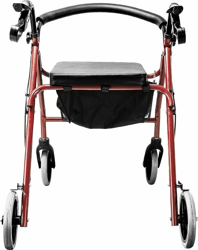 Personal Care Rollator Walker Walking Frame With Wheels Red