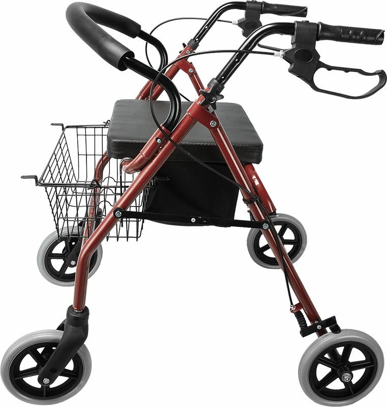 Personal Care Rollator Walker Walking Frame With Wheels Red