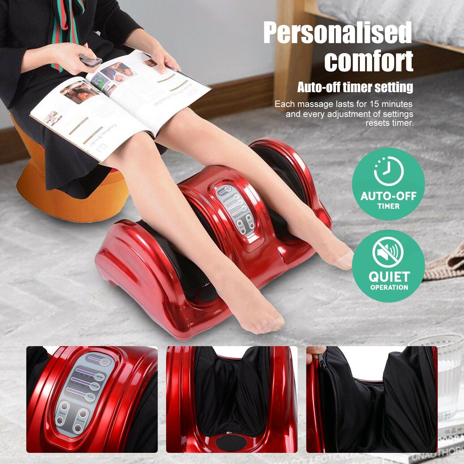 Roller Ankle Kneading Electric Remote Foot Massagers-WR