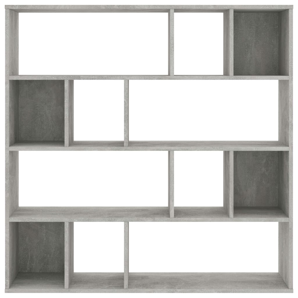 Room Divider/Book Cabinet Concrete Grey 110x24x110 cm Chipboard