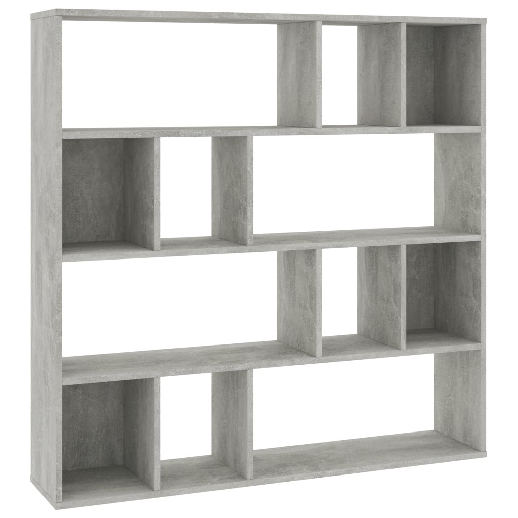 Room Divider/Book Cabinet Concrete Grey 110x24x110 cm Chipboard