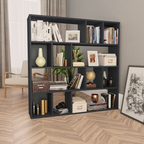 Room Divider/Book Cabinet Grey 110x24x110 cm Chipboard