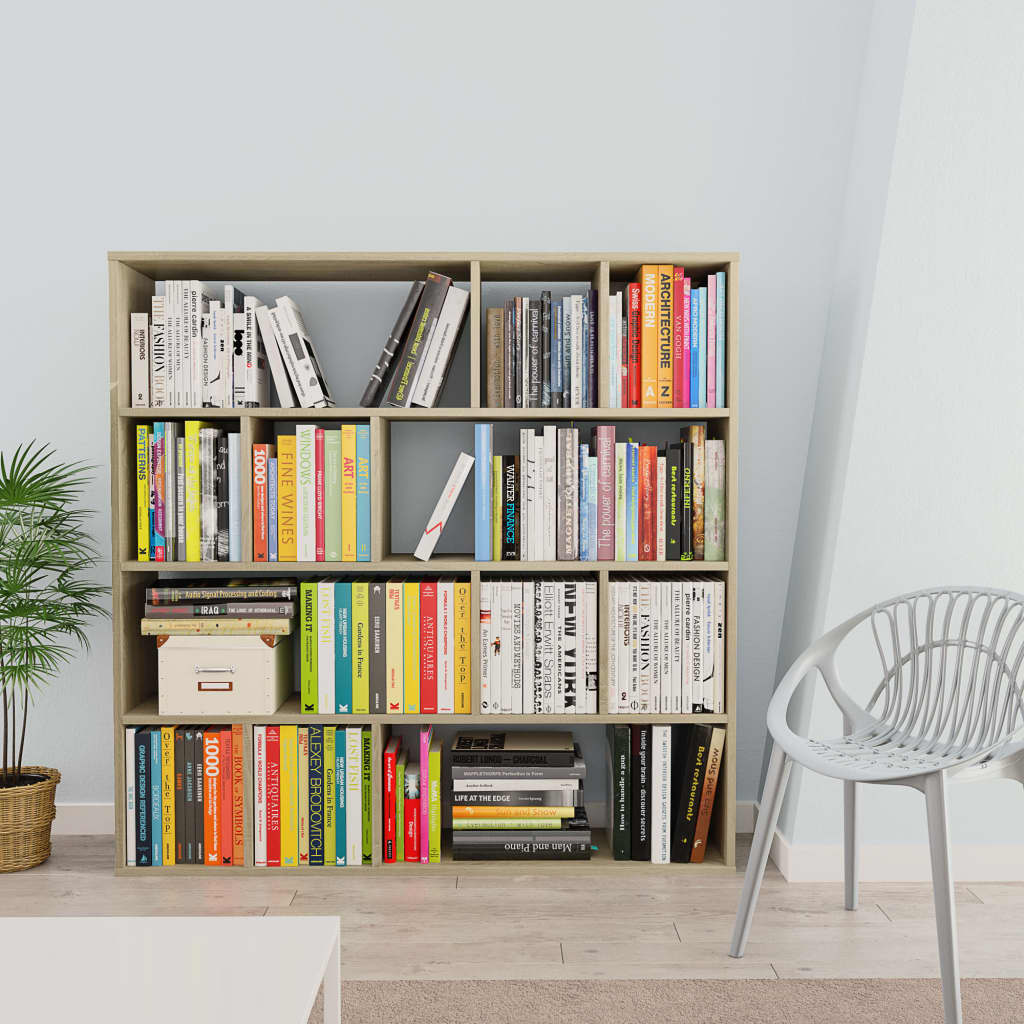 Room Divider/Book Cabinet Sonoma Oak 110x24x110 cm Chipboard
