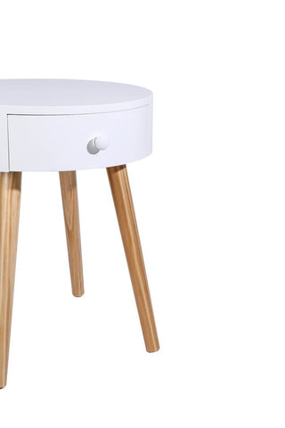 Round Bedside Table Side Table Bedroom Drawers Set Of 2