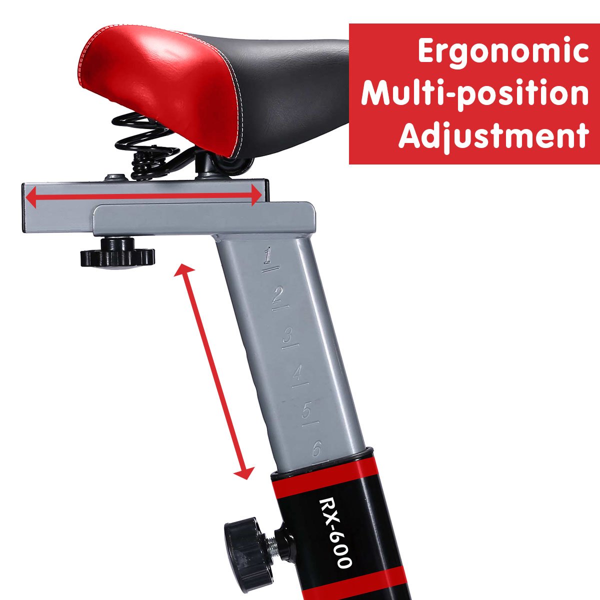 cardio RX-600 Exercise Spin Bike Cardio Cycle - Red