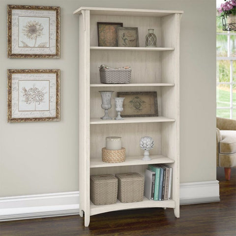 Salinas 5 Shelf Bookcase White/Black