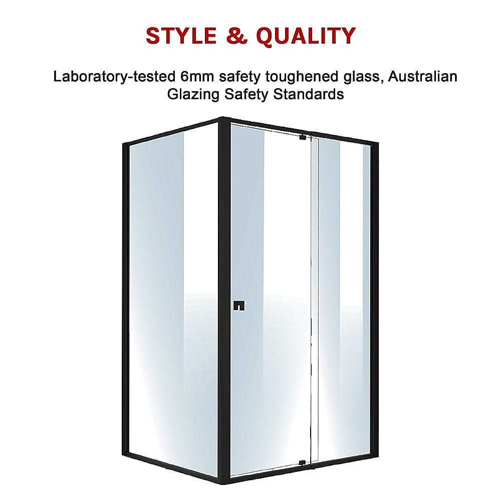 Semi Frameless Shower Screen (114~122)x 195cm & (98~101)x195cm Side AS/NZS Glass