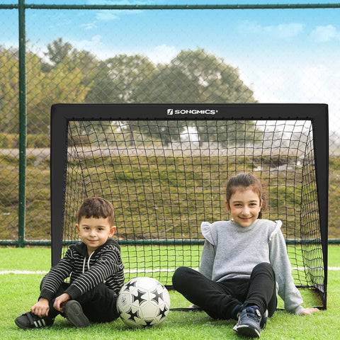 Set Of 2 Portable Soccer Net 120Cm Black
