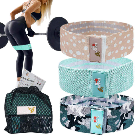 sports & outdoors Set of 3 Non-Slip Booty Bands for Hip Circle Workout