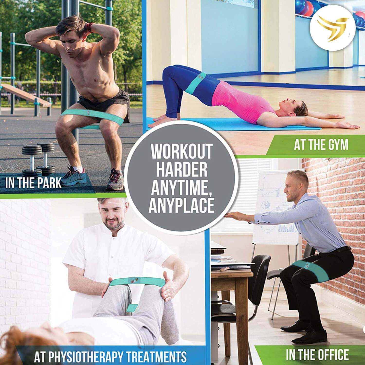 sports & outdoors Set of 3 Non-Slip Booty Bands for Hip Circle Workout