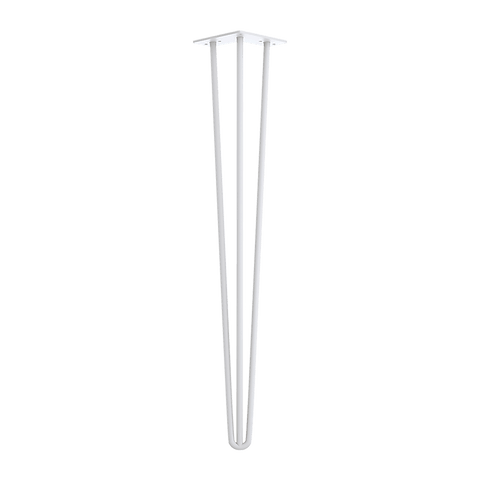 Set of 4 Industrial 3 - Rod Retro Hairpin Table Legs 71cm-White/Black