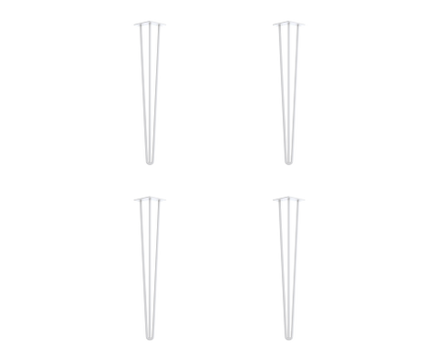 Set of 4 Industrial 3 - Rod Retro Table Legs 12mm- 41cm White/Black