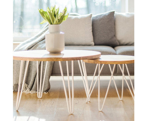Set of 4 Industrial 3 - Rod Retro Table Legs 12mm- 41cm White/Black