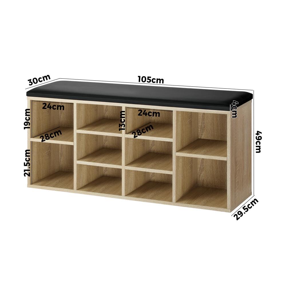 Shoe Cabinet Bench Shoe Storage Rack PU Padded Seat Organiser Cupboard