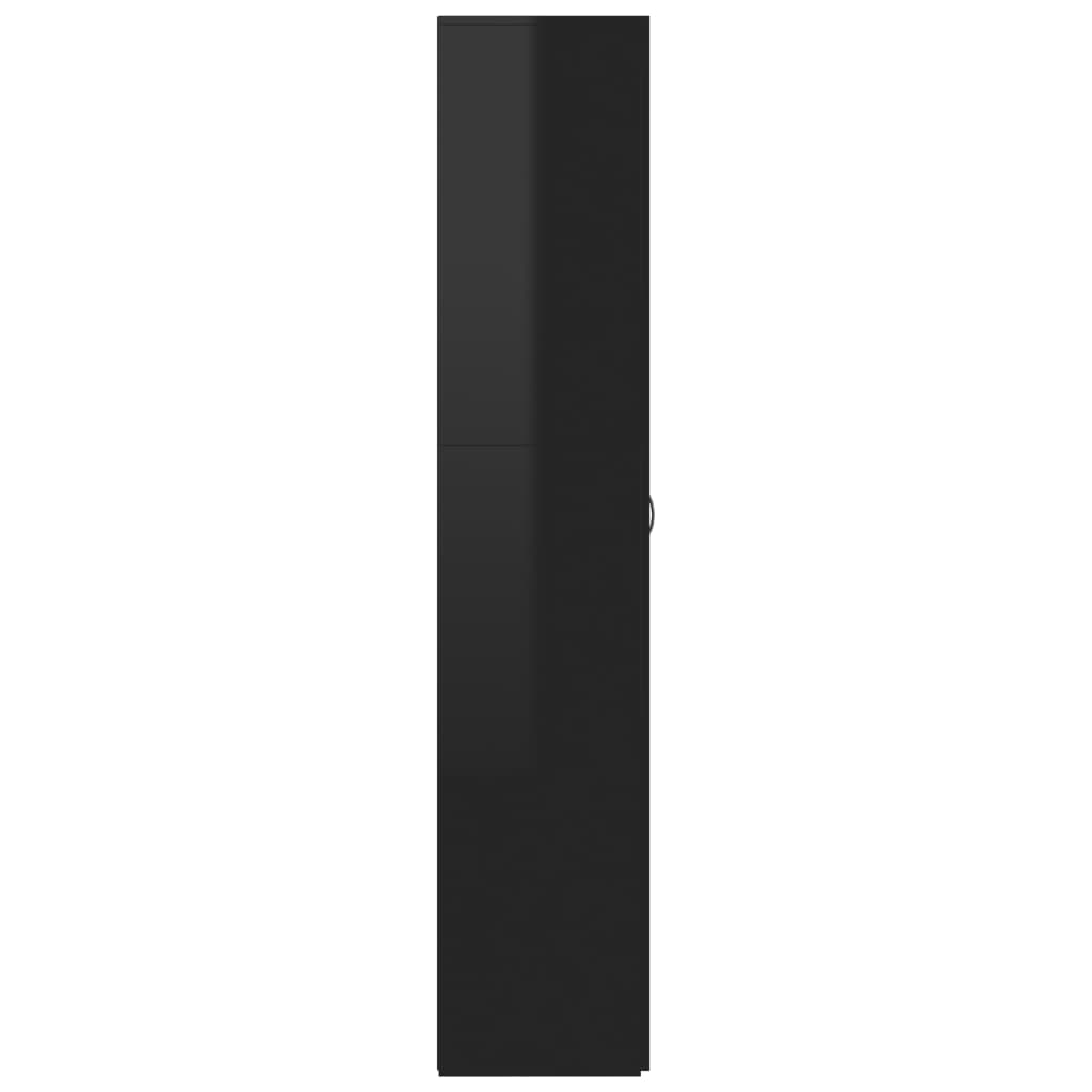 Shoe Cabinet High Gloss Black 80x35.5x180 cm Chipboard