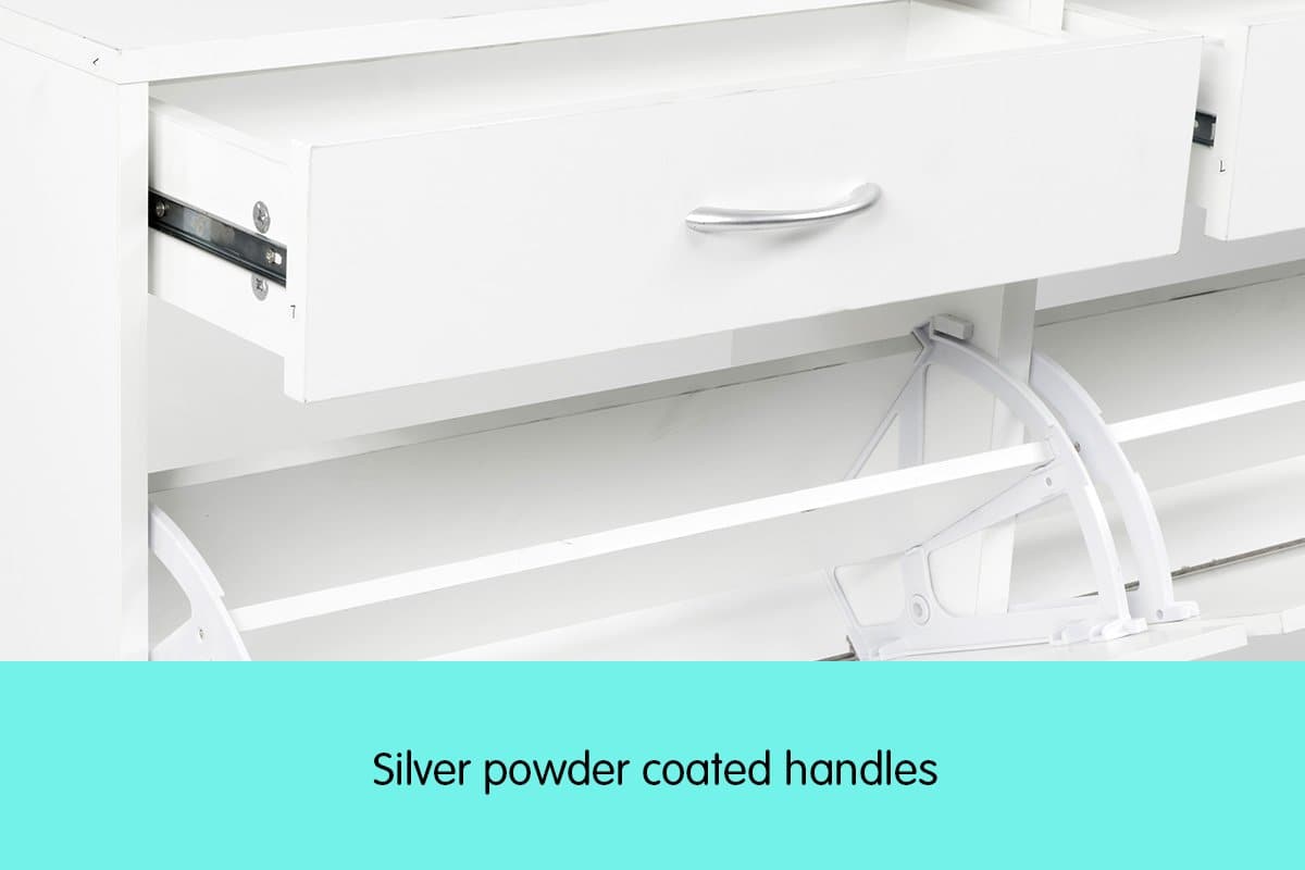 Shoe Cabinet Organizer Storage Rack 1200 x 240 x 920 - White