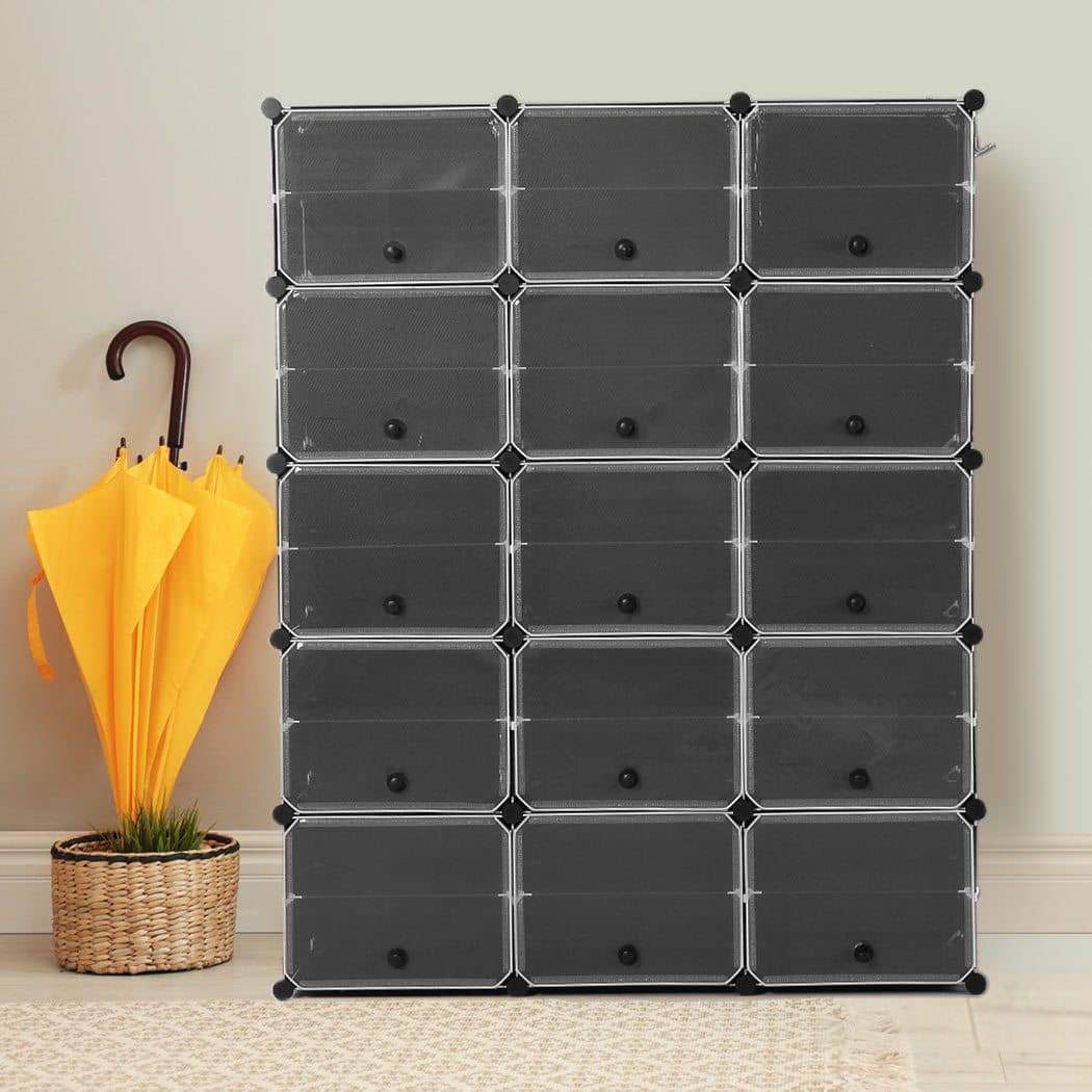 bedroom Shoe Cube Cabinet Organiser Shelf Stackable 10 Tier 3 Column