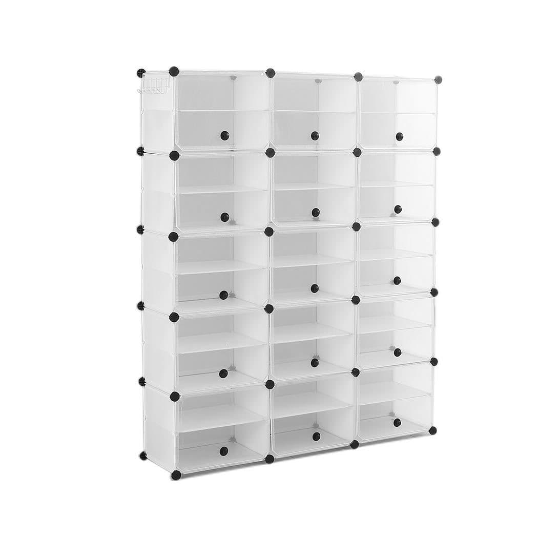 bedroom Shoe Cube Cabinet Organiser Shelf Stackable 10 Tier 3 Column