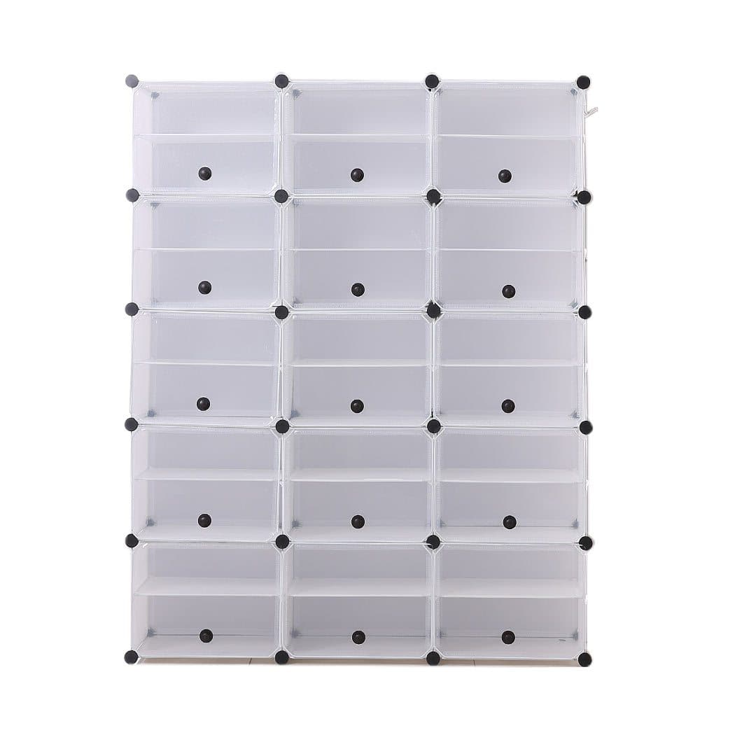 bedroom Shoe Cube Cabinet Organiser Shelf Stackable 10 Tier 3 Column