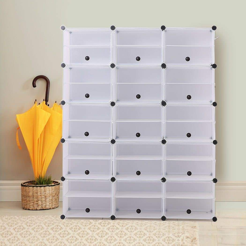bedroom Shoe Cube Cabinet Organiser Shelf Stackable 10 Tier 3 Column