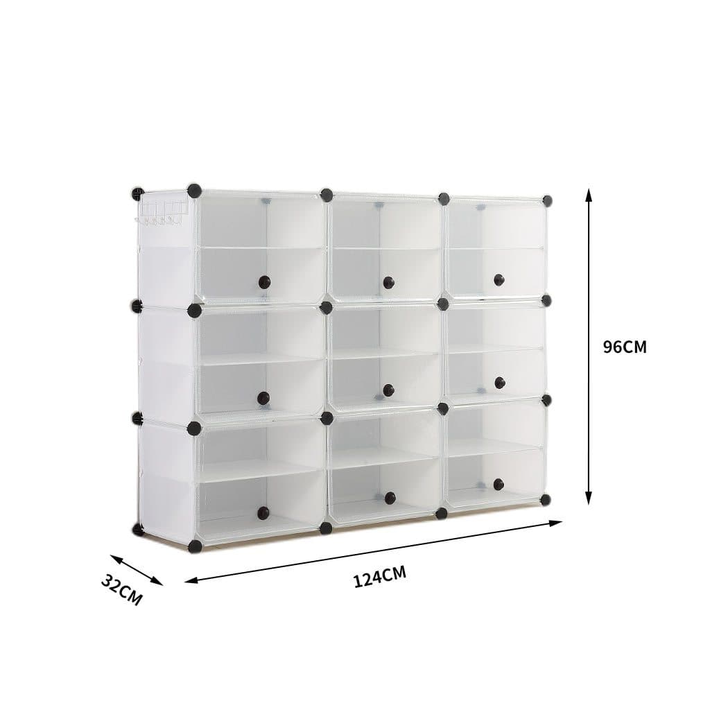 bedroom Shoe Cube Cabinet Organiser Shelf Stackable 6 Tier 3 Column