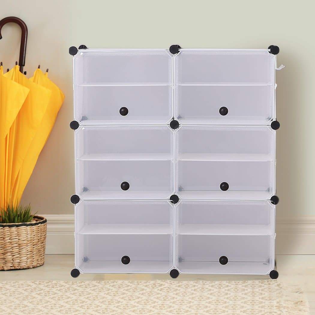 bedroom Shoe Cube Cabinet Rack Shelf Stackable 6 Tier